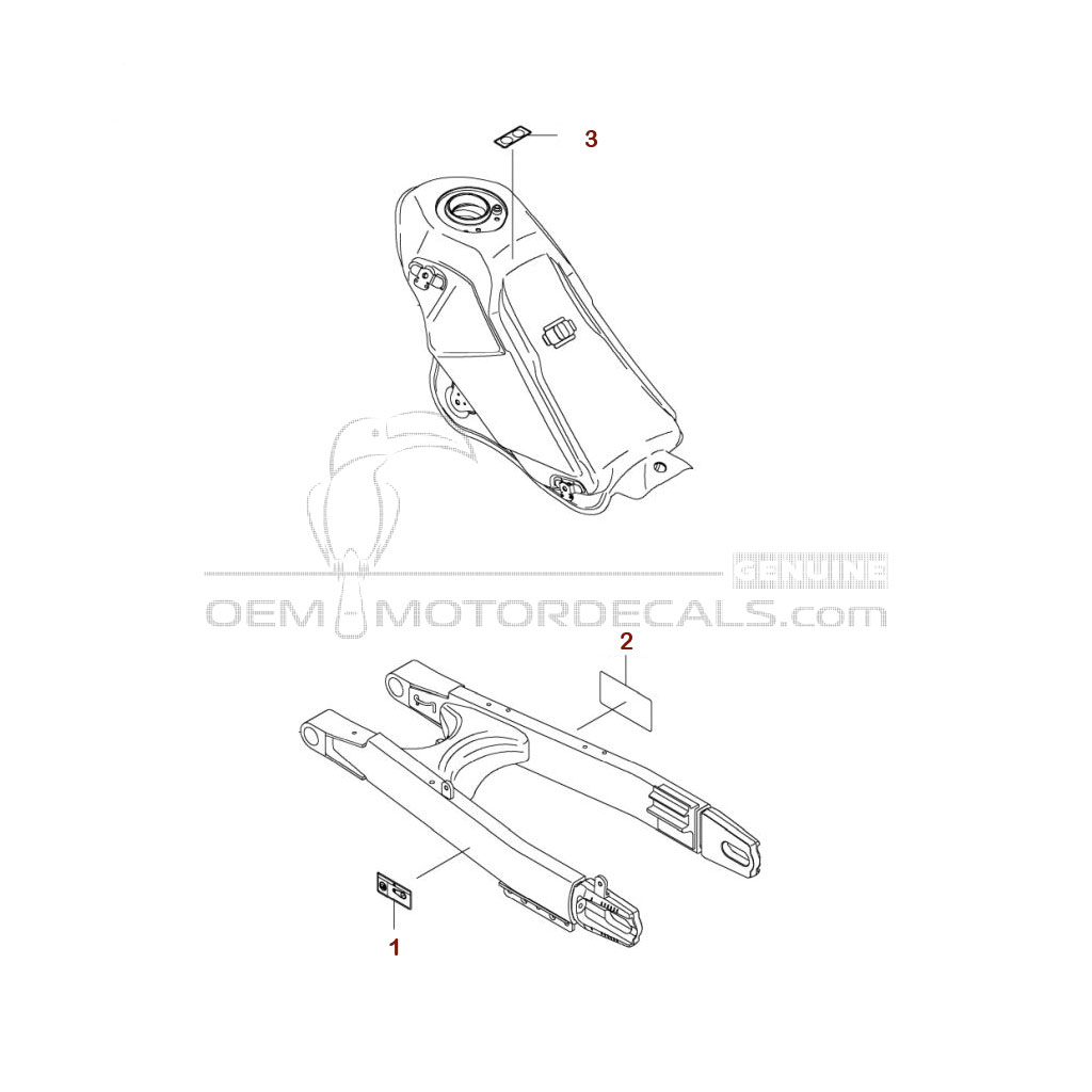 Stickers voor Kawasaki KLX250 - Voorzichtigheid labels • Kawasaki OEM Stickers