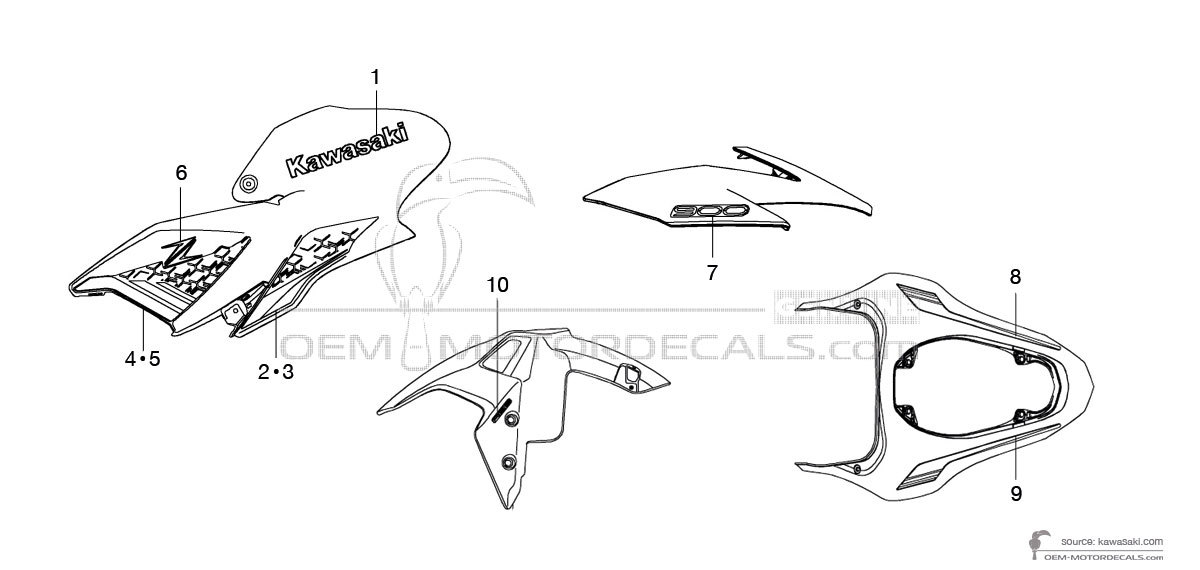 Aufkleber für Kawasaki Z900 2021 - Rot • Kawasaki OEM-Aufkleber
