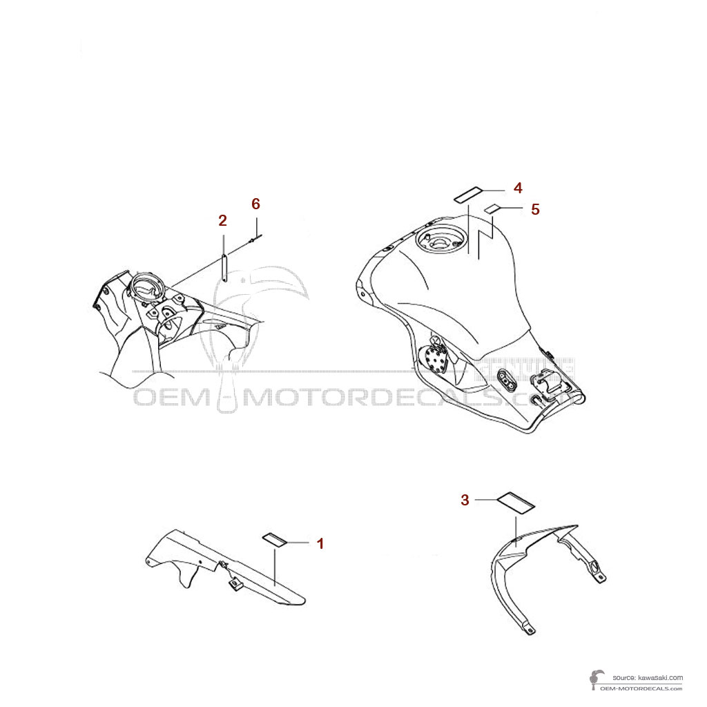 Decals for Kawasaki ZX10RR - Caution labels • Kawasaki OEM Decals