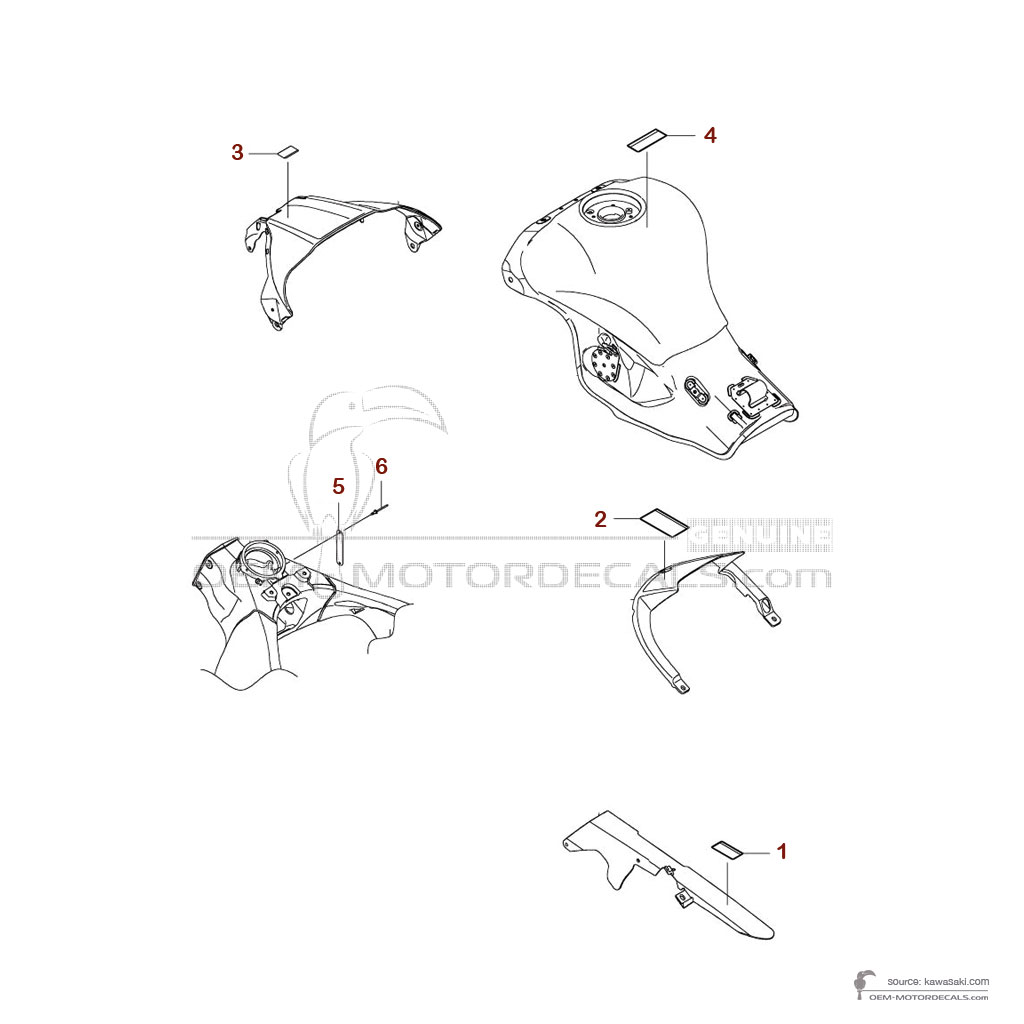 Adesivi per Kawasaki ZX10RR - Etichette di avvertenza • Kawasaki Adesivi OEM
