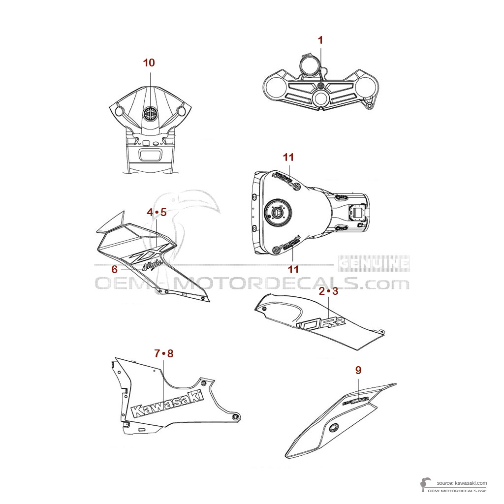 Naklejki do Kawasaki ZX10RR 2023 - Zielony • Kawasaki Naklejki OEM