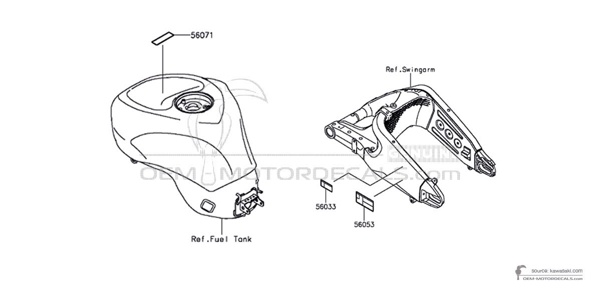 Decals for Kawasaki ZX6R - Caution labels • Kawasaki OEM Decals Decals for Kawasaki ZX6R - Caution labels • Kawasaki OEM Decals