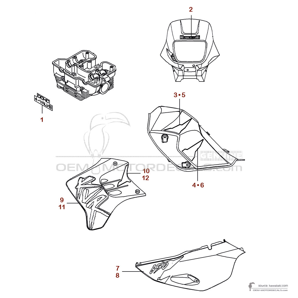 Naklejki do Kawasaki KLR650 1998 - Zielony • Kawasaki Naklejki OEM Naklejki do Kawasaki KLR650 1998 - Zielony • Kawasaki Naklejki OEM