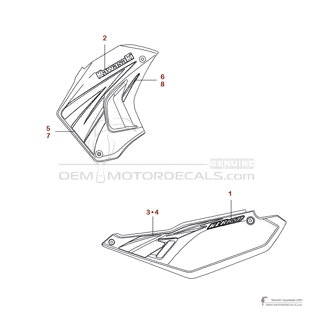 Stickers voor Kawasaki KLR650 2009 - Ebony • Kawasaki OEM Stickers Stickers voor Kawasaki KLR650 2009 - Ebony • Kawasaki OEM Stickers