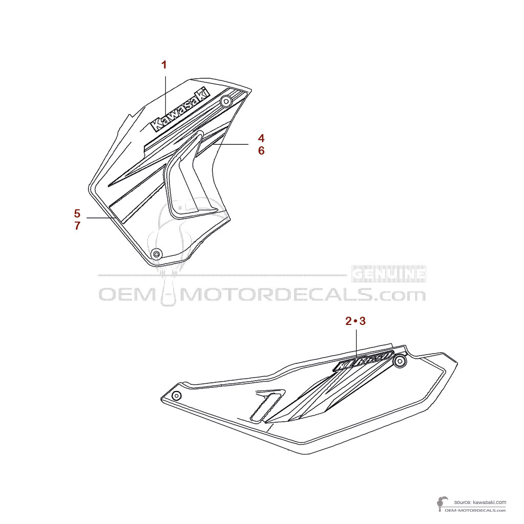 Naklejki do Kawasaki KLR650 2012 - Czerwony • Kawasaki Naklejki OEM
