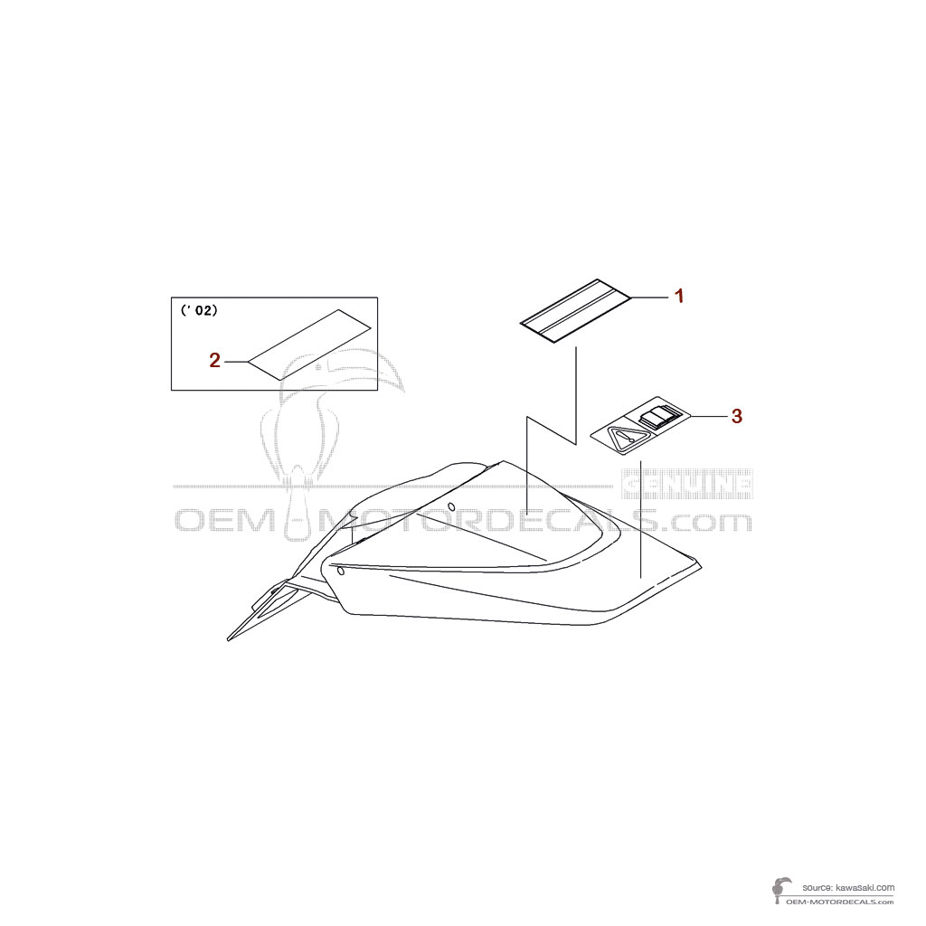 Decals for Kawasaki KLX110 2002 - Caution labels • Kawasaki OEM Decals