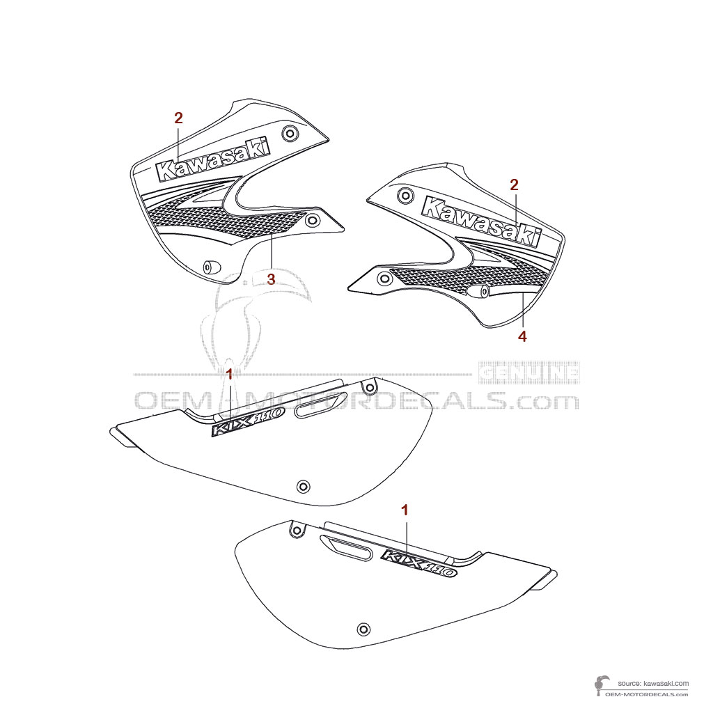 Aufkleber für Kawasaki KLX110 2007 - Grün • Kawasaki OEM-Aufkleber Aufkleber für Kawasaki KLX110 2007 - Grün • Kawasaki OEM-Aufkleber
