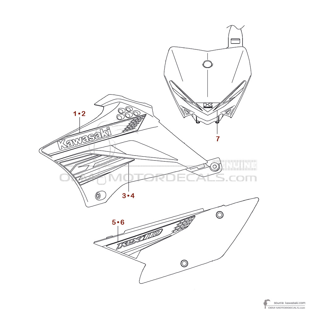 Aufkleber für Kawasaki KLX110 2012 - Grün • Kawasaki OEM-Aufkleber