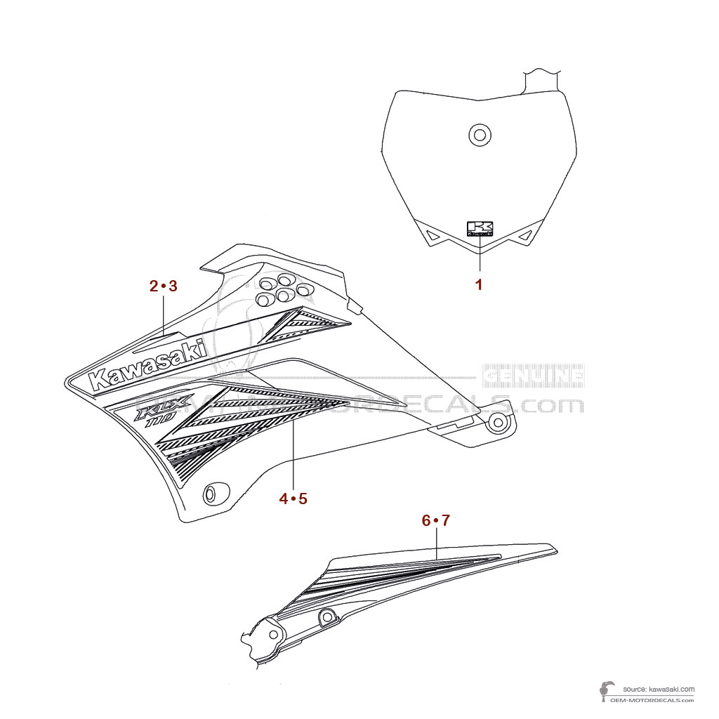 Pegatinas para Kawasaki KLX110 2014 - Verde • Kawasaki Pegatinas OEM Pegatinas para Kawasaki KLX110 2014 - Verde • Kawasaki Pegatinas OEM