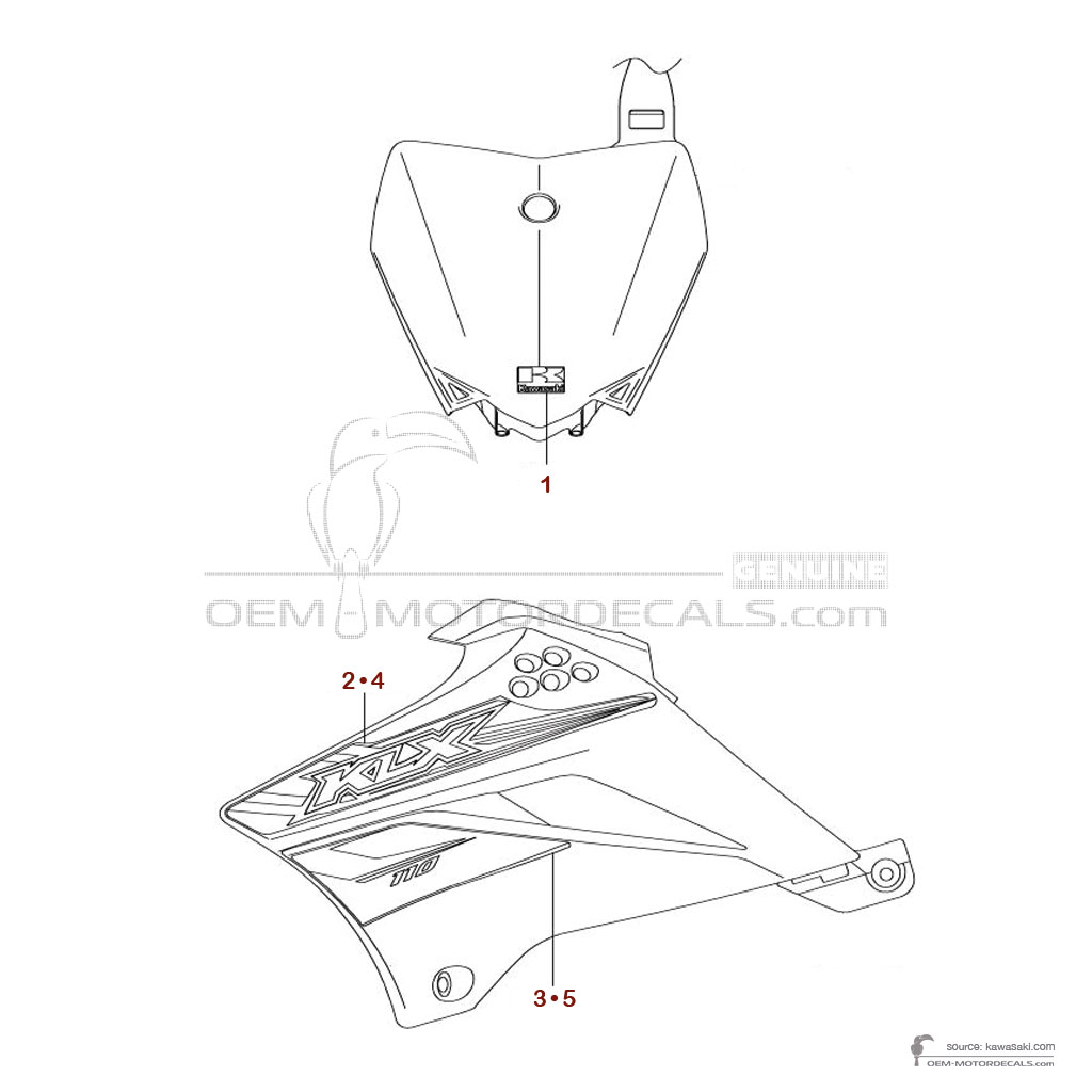 Pegatinas para Kawasaki KLX110 2017 - Verde • Kawasaki Pegatinas OEM Pegatinas para Kawasaki KLX110 2017 - Verde • Kawasaki Pegatinas OEM