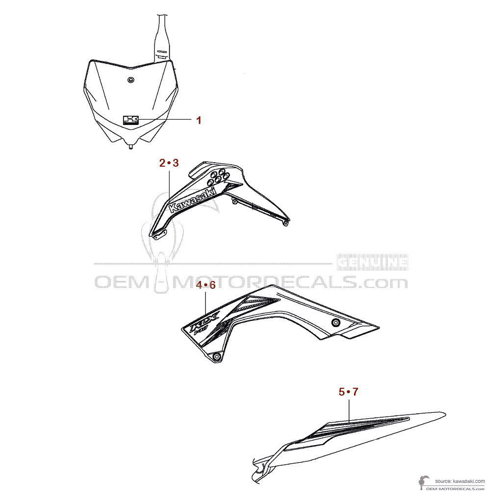 Naklejki do Kawasaki KLX140 2014 - Zielony • Kawasaki Naklejki OEM