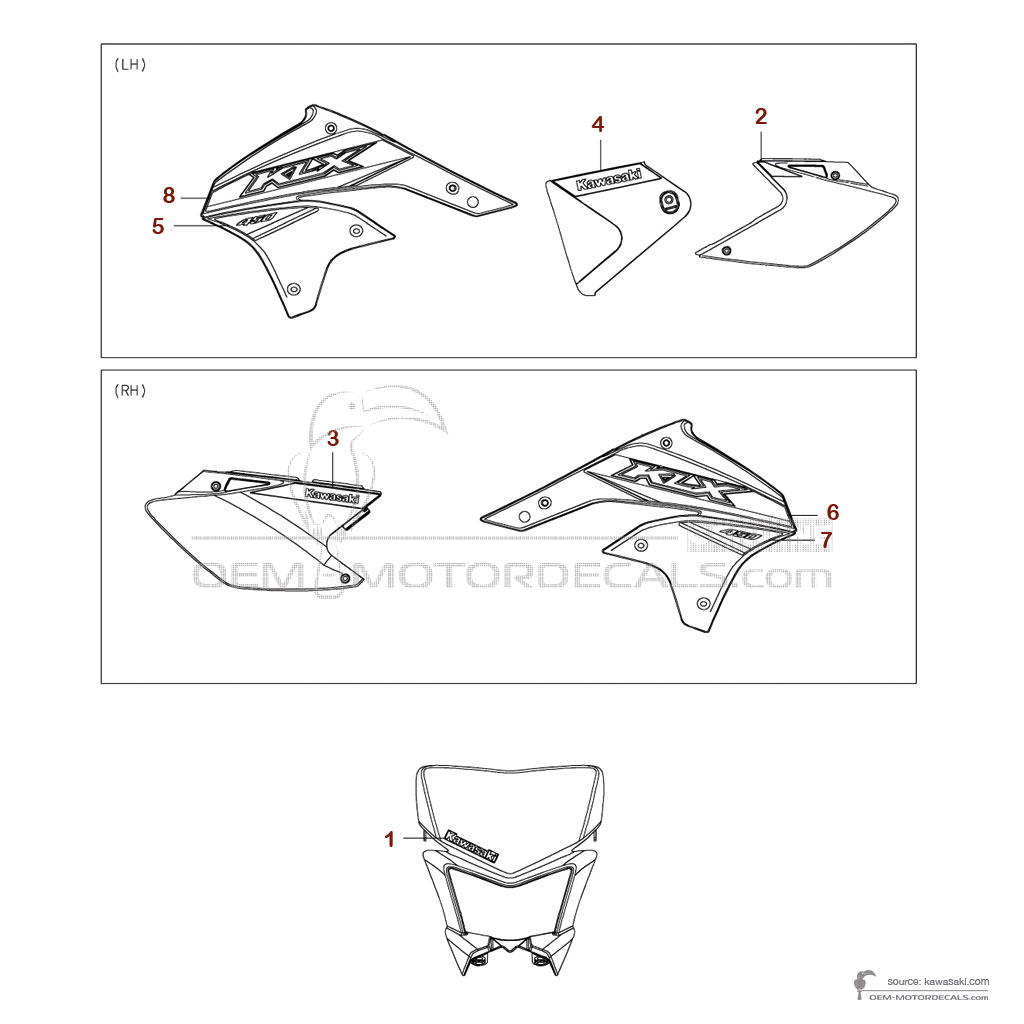 Stickers voor Kawasaki KLX450R 2022 - Groen • Kawasaki OEM Stickers Stickers voor Kawasaki KLX450R 2022 - Groen • Kawasaki OEM Stickers