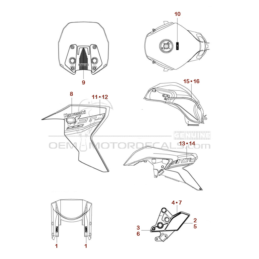 Adesivi per Kawasaki KLZ1000SE VERSYS 2020 - Verde • Kawasaki Adesivi OEM