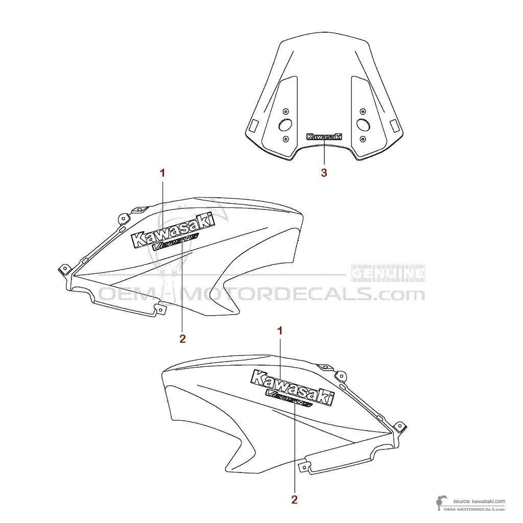 Adesivi per Kawasaki KLE650 VERSYS 2015 - Bianco • Kawasaki Adesivi OEM Adesivi per Kawasaki KLE650 VERSYS 2015 - Bianco • Kawasaki Adesivi OEM