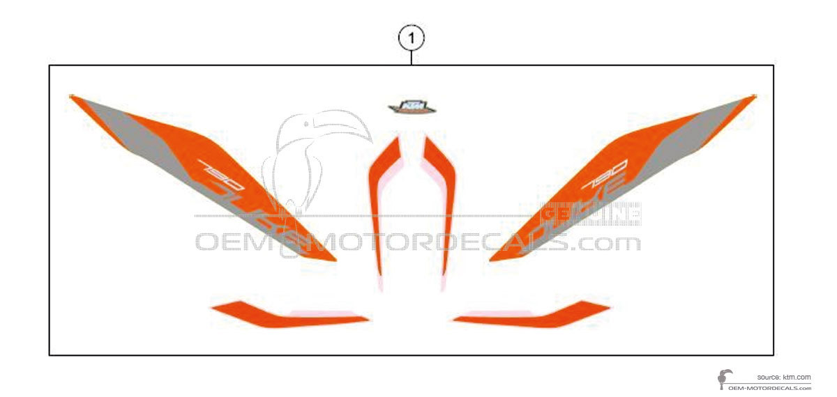 Autocollants pour KTM 790 DUKE 2018 - Orangé • KTM Autocollants OEM Autocollants pour KTM 790 DUKE 2018 - Orangé • KTM Autocollants OEM