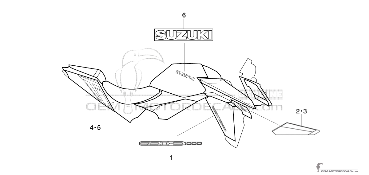 Autocollants pour Suzuki GSXS1000 2022 - Gris • Suzuki Autocollants OEM