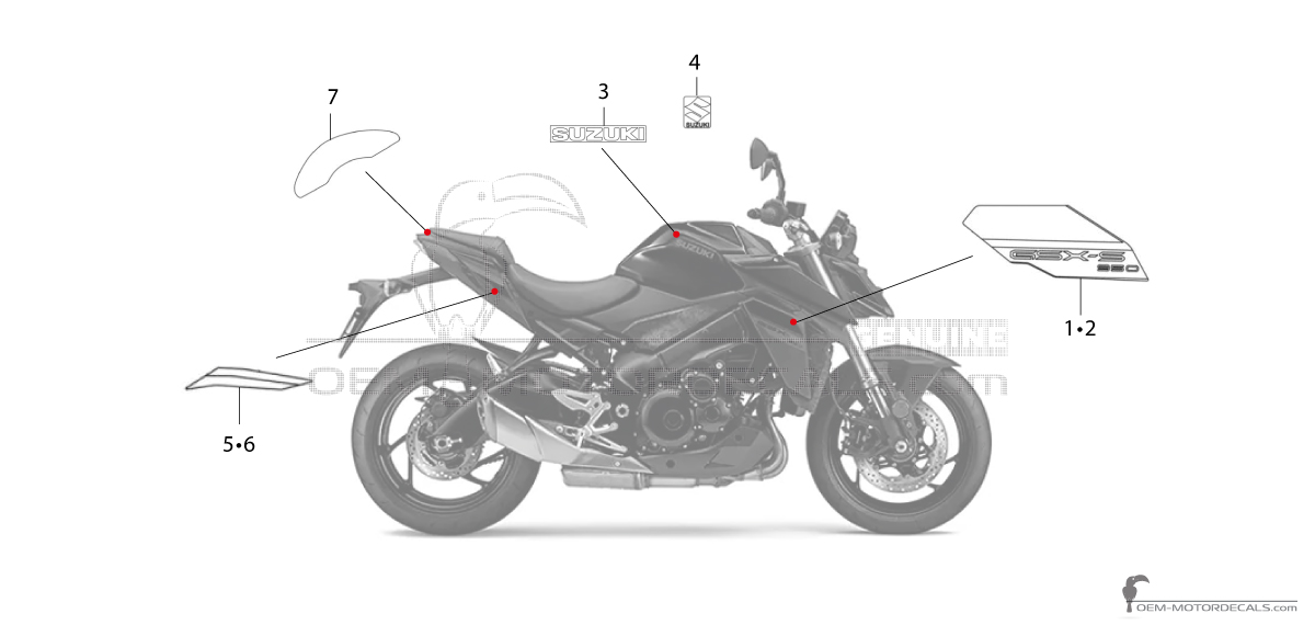 Autocollants pour Suzuki GSXS950 2024 - Noir • Suzuki Autocollants OEM Autocollants pour Suzuki GSXS950 2024 - Noir • Suzuki Autocollants OEM