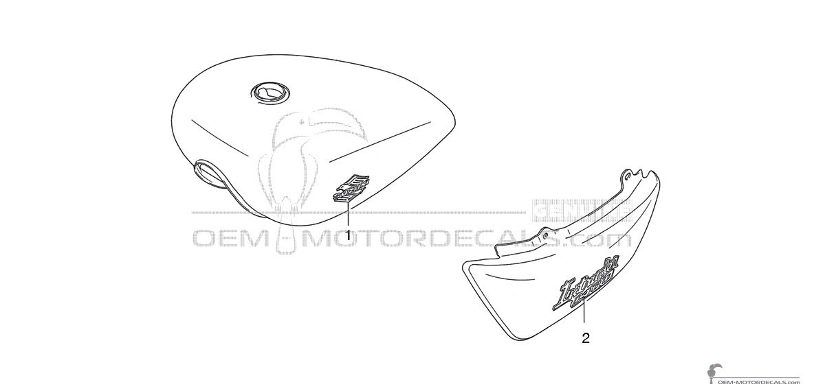 Autocollants pour Suzuki VS1400 INTRUDER 1987 - Noir • Suzuki Autocollants OEM