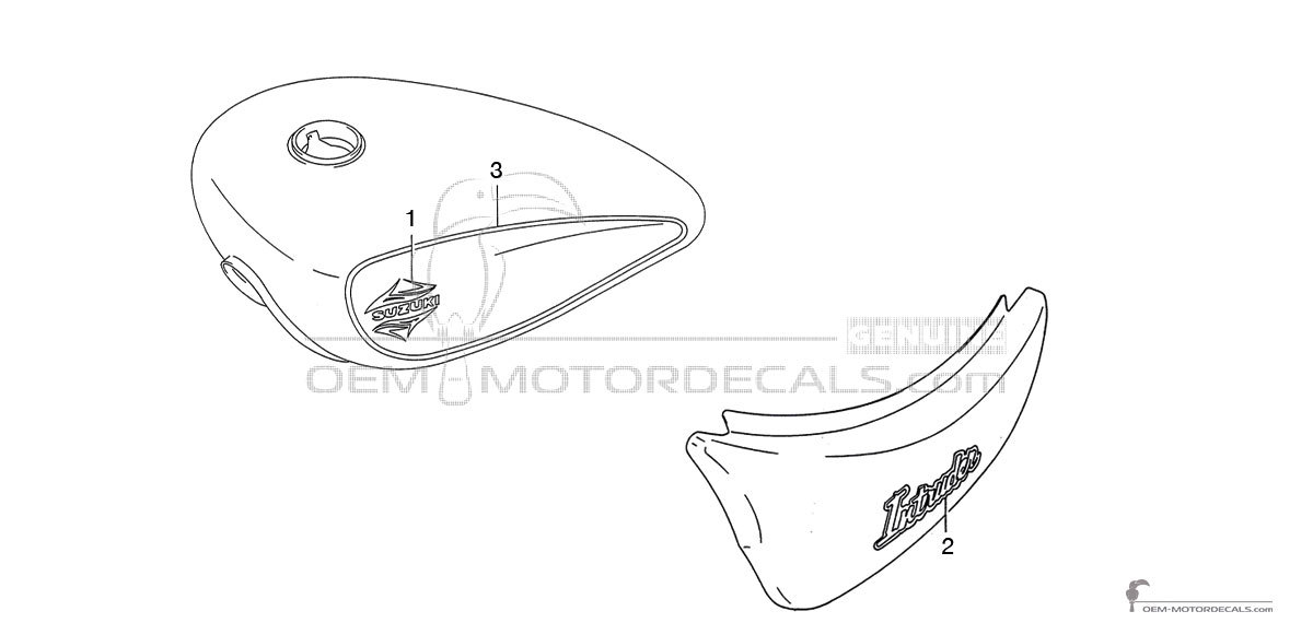 Aufkleber für Suzuki VS750 INTRUDER 1990 - Rot • Suzuki OEM-Aufkleber