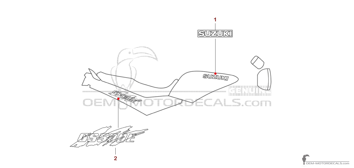 Naklejki do Suzuki GS500E 1994 - Zielony • Suzuki Naklejki OEM