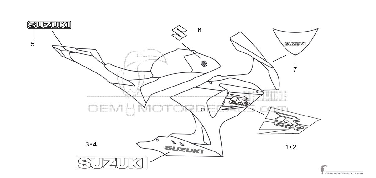 Aufkleber für Suzuki GSXR1000 2011 - Blau • Suzuki OEM-Aufkleber Aufkleber für Suzuki GSXR1000 2011 - Blau • Suzuki OEM-Aufkleber