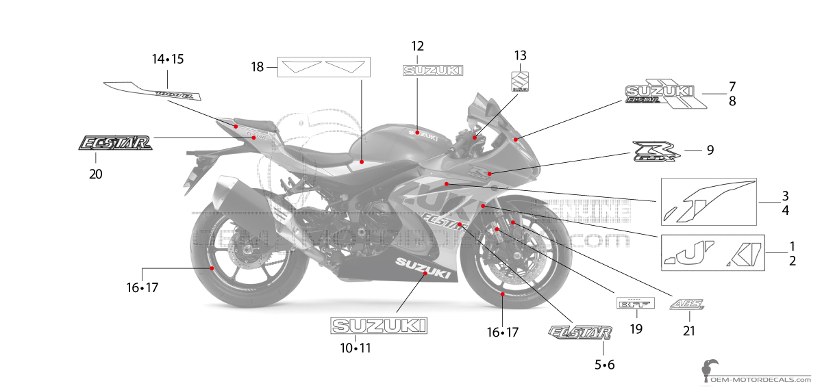 Aufkleber für Suzuki GSXR10000RZ 2022 - Blau • Suzuki OEM-Aufkleber Aufkleber für Suzuki GSXR10000RZ 2022 - Blau • Suzuki OEM-Aufkleber