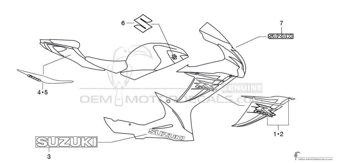 Stickers voor Suzuki GSXR600 2013 - Blauw • Suzuki OEM Stickers Stickers voor Suzuki GSXR600 2013 - Blauw • Suzuki OEM Stickers