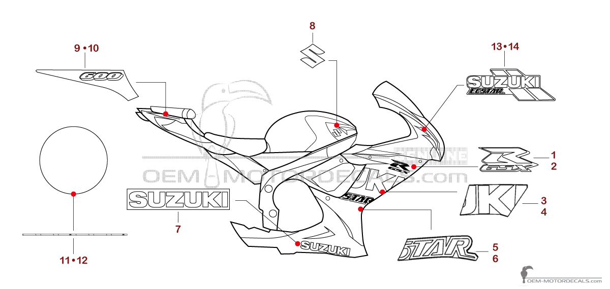Pegatinas para Suzuki GSXR600 2021 - Azul • Suzuki Pegatinas OEM Pegatinas para Suzuki GSXR600 2021 - Azul • Suzuki Pegatinas OEM