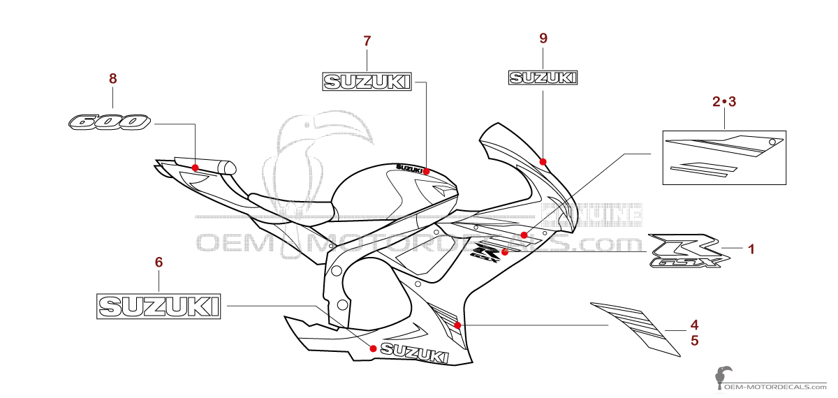 Naklejki do Suzuki GSXR600 2025 - Szary • Suzuki Naklejki OEM Naklejki do Suzuki GSXR600 2025 - Szary • Suzuki Naklejki OEM