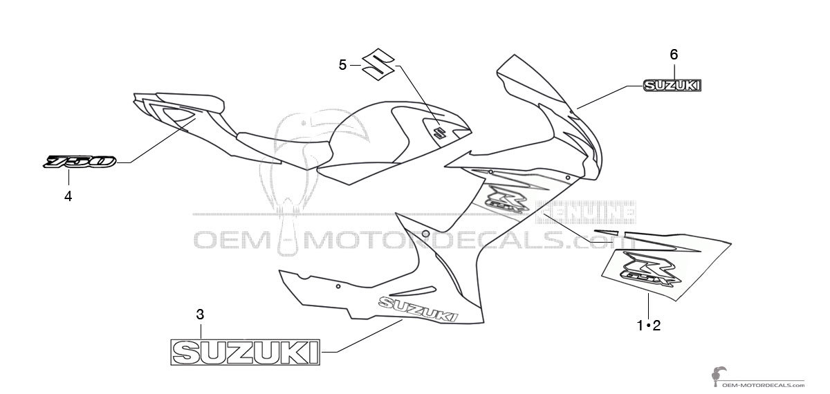 Naklejki do Suzuki GSXR750 2014 - Czerwony • Suzuki Naklejki OEM