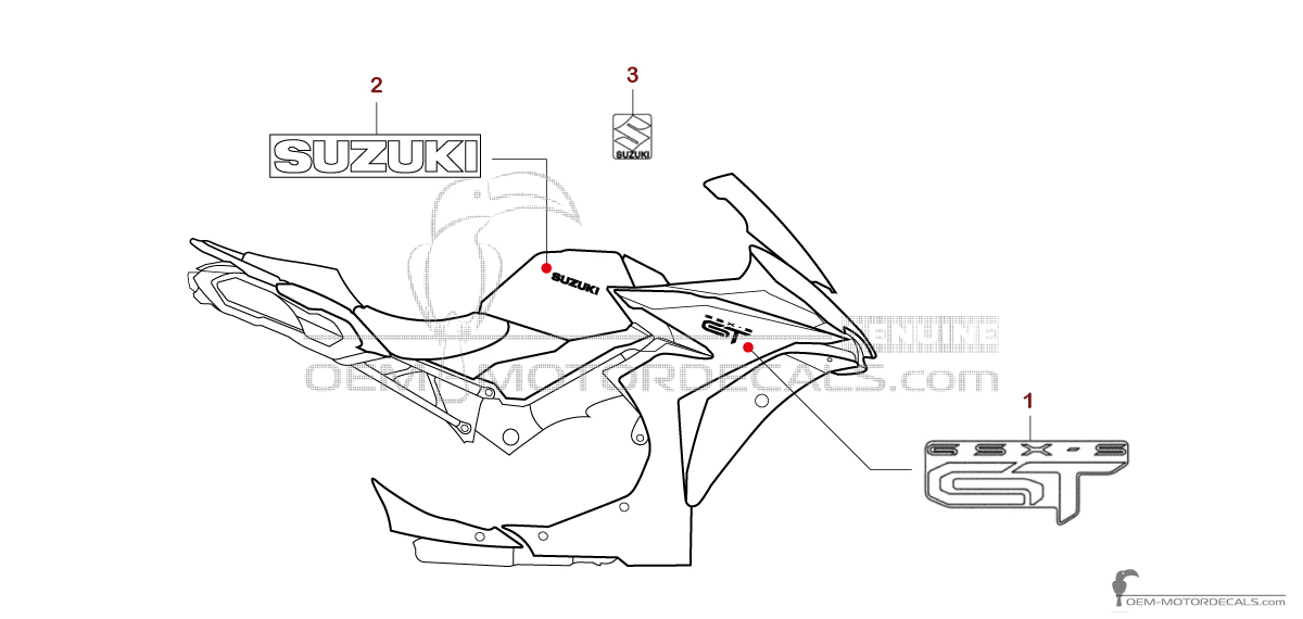 Stickers voor Suzuki GSXS1000GT 2024 - Blauw • Suzuki OEM Stickers