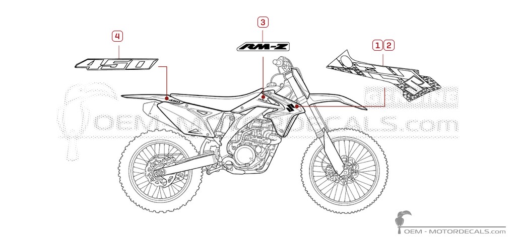 Pegatinas para Suzuki RM-Z450 2014 • Suzuki Pegatinas OEM Pegatinas para Suzuki RM-Z450 2014 • Suzuki Pegatinas OEM