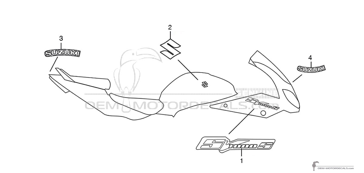 Aufkleber für Suzuki SV1000S 2005 - Schwarz • Suzuki OEM-Aufkleber