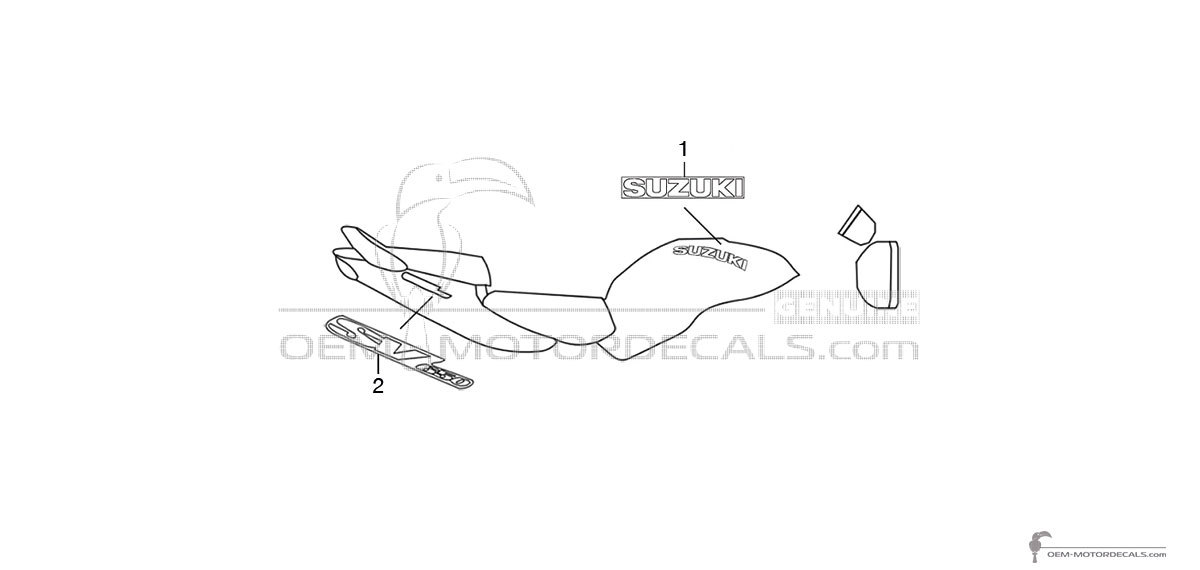 Stickers voor Suzuki SV650 1999 - Rood • Suzuki OEM Stickers