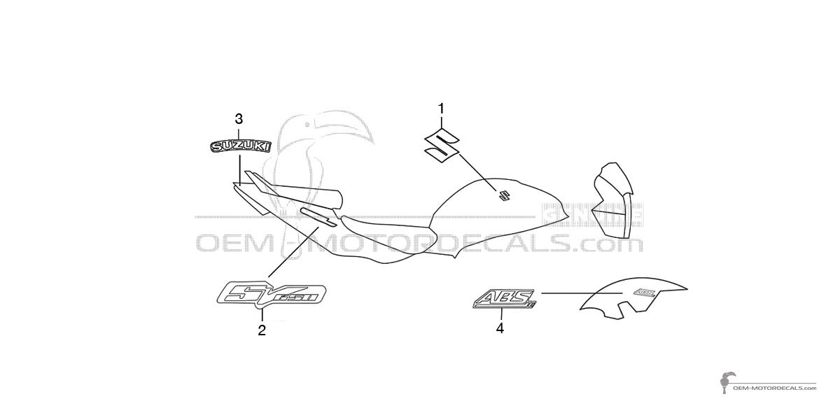 Adesivi per Suzuki SV650 2009 - Grigio • Suzuki Adesivi OEM Adesivi per Suzuki SV650 2009 - Grigio • Suzuki Adesivi OEM