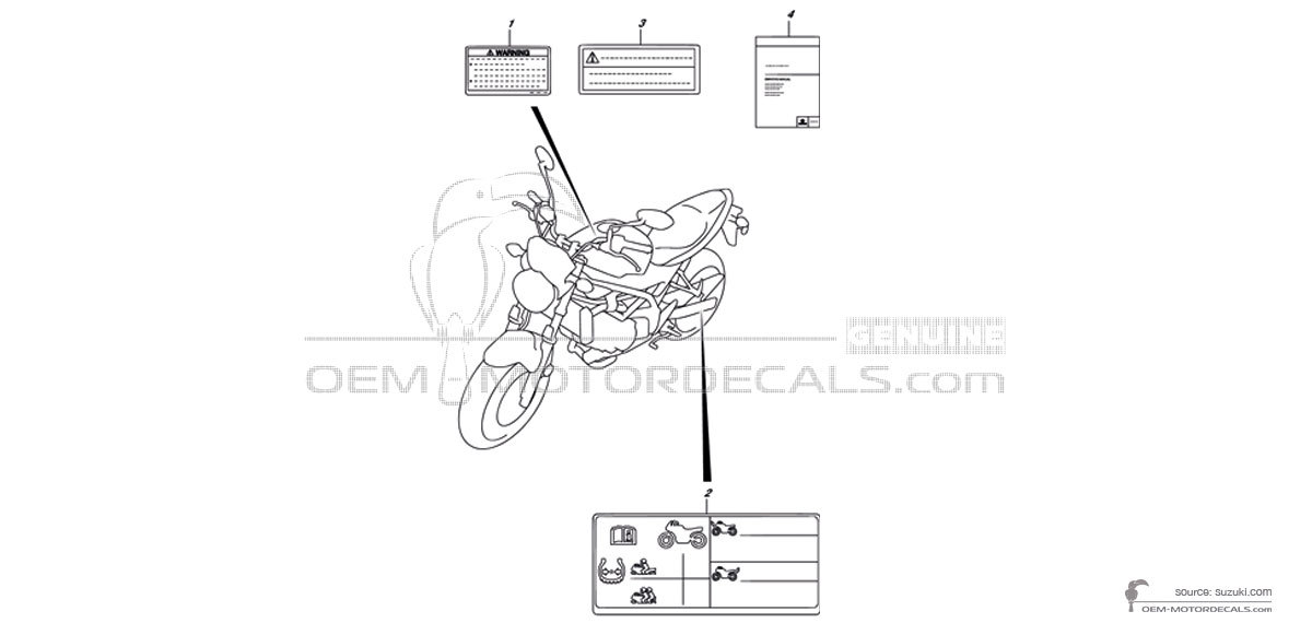 Decals for Suzuki SV650 - Caution labels • Suzuki OEM Decals Decals for Suzuki SV650 - Caution labels • Suzuki OEM Decals
