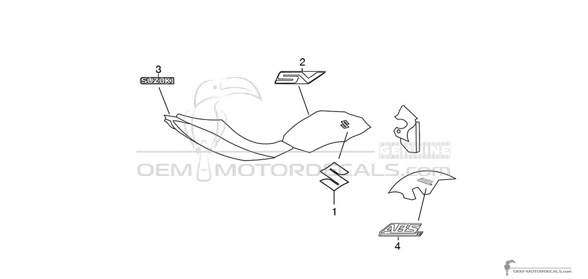 Decals for Suzuki SV650 2017 - Black • Suzuki OEM Decals Decals for Suzuki SV650 2017 - Black • Suzuki OEM Decals