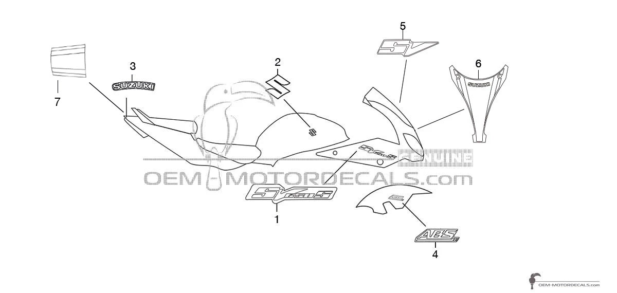 Pegatinas para Suzuki SV650S 2010 - Blanco • Suzuki Pegatinas OEM Pegatinas para Suzuki SV650S 2010 - Blanco • Suzuki Pegatinas OEM
