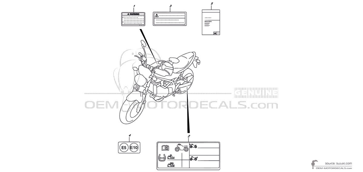 Decals for Suzuki SV650X - Caution labels • Suzuki OEM Decals Decals for Suzuki SV650X - Caution labels • Suzuki OEM Decals