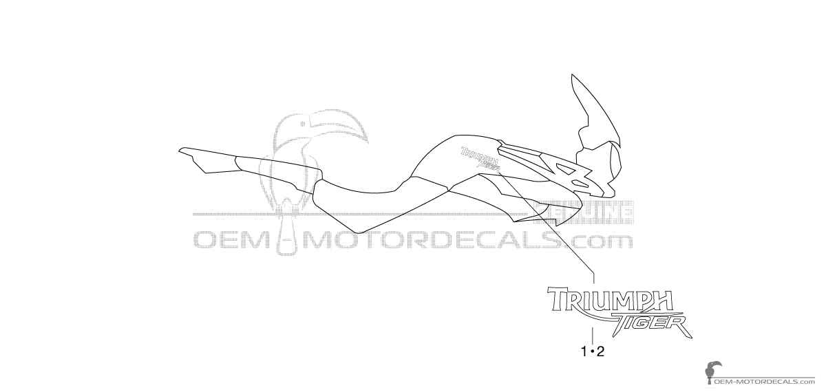 Decals for Triumph TIGER 800 2013 - Black • Triumph OEM Decals