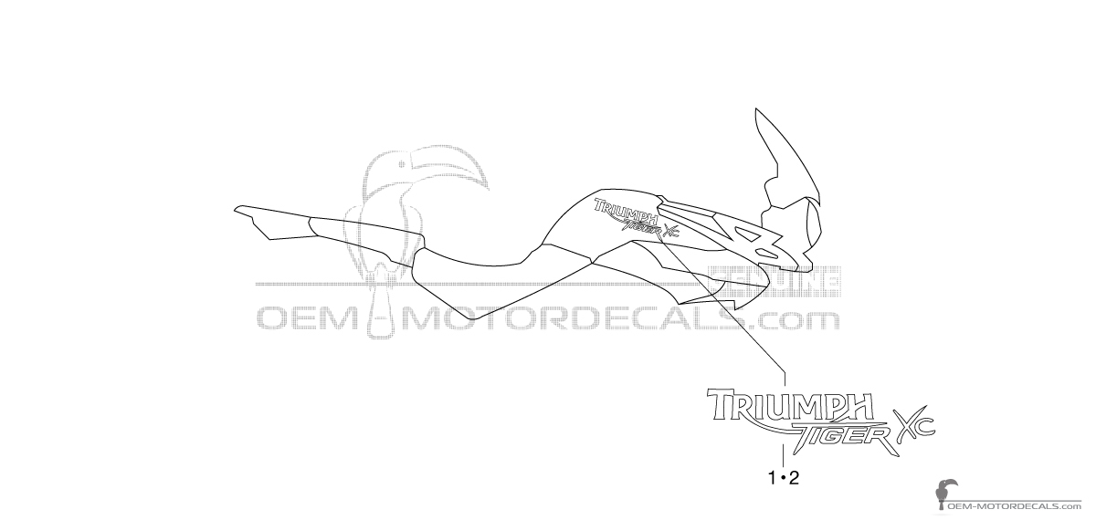 Stickers voor Triumph TIGER 800XC 2011 - Zwart • Triumph OEM Stickers