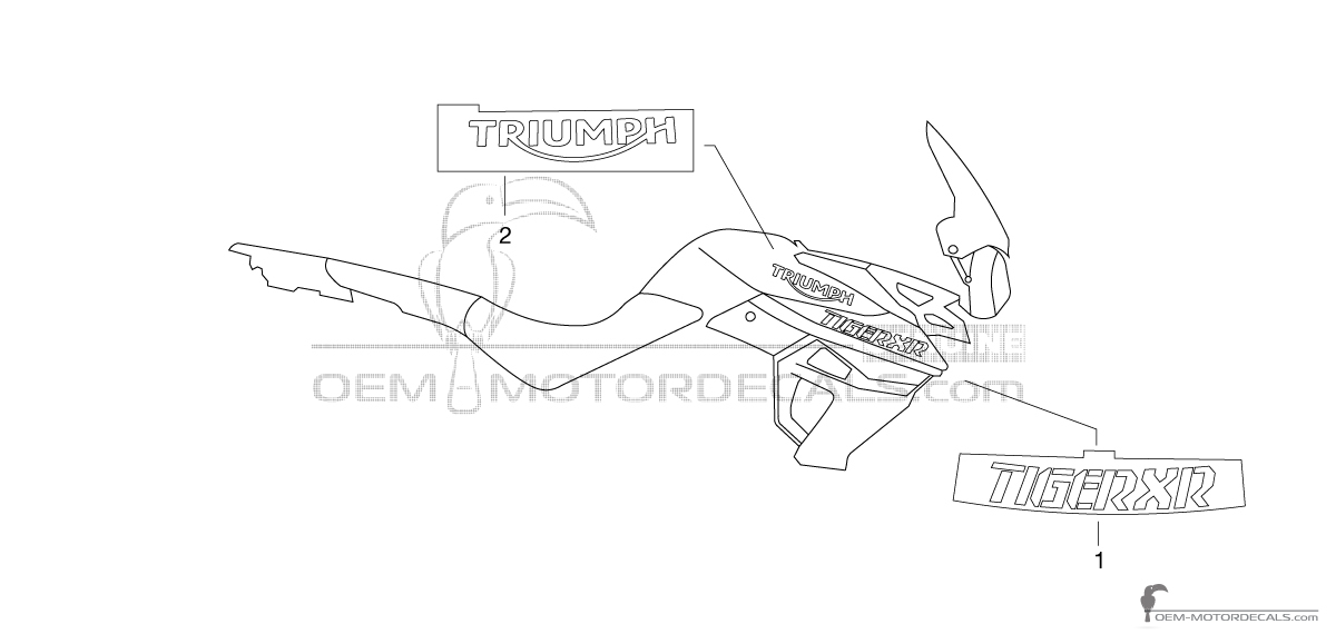 Stickers voor TRIUMPH TIGER 800XR 2017 - Wit • Triumph OEM Stickers Stickers voor TRIUMPH TIGER 800XR 2017 - Wit • Triumph OEM Stickers