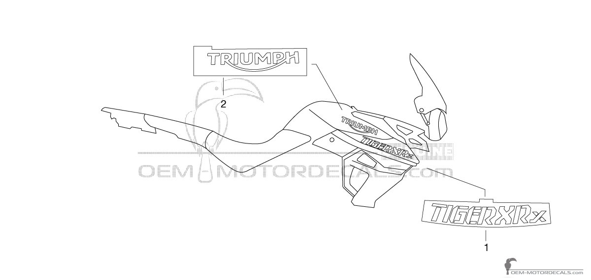 Adesivi per Triumph TIGER 800XRx 2017 - Blu • Triumph Adesivi OEM