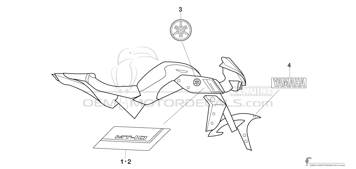Naklejki do Yamaha MT10 2022 - Czarny • Yamaha Naklejki OEM Naklejki do Yamaha MT10 2022 - Czarny • Yamaha Naklejki OEM