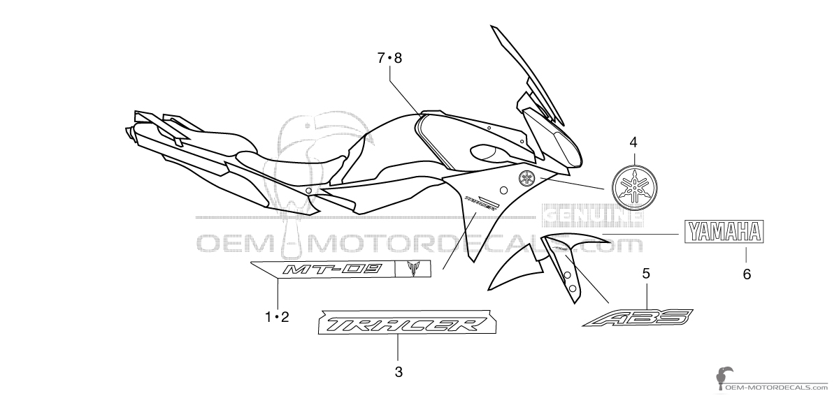 Naklejki do Yamaha TRACER 900 2017 - Niebieski • Yamaha Naklejki OEM Naklejki do Yamaha TRACER 900 2017 - Niebieski • Yamaha Naklejki OEM
