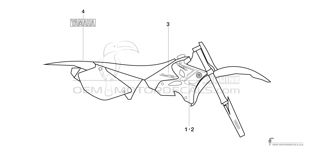 Decals for Yamaha YZ125 2013 - Blue • Yamaha OEM Decals