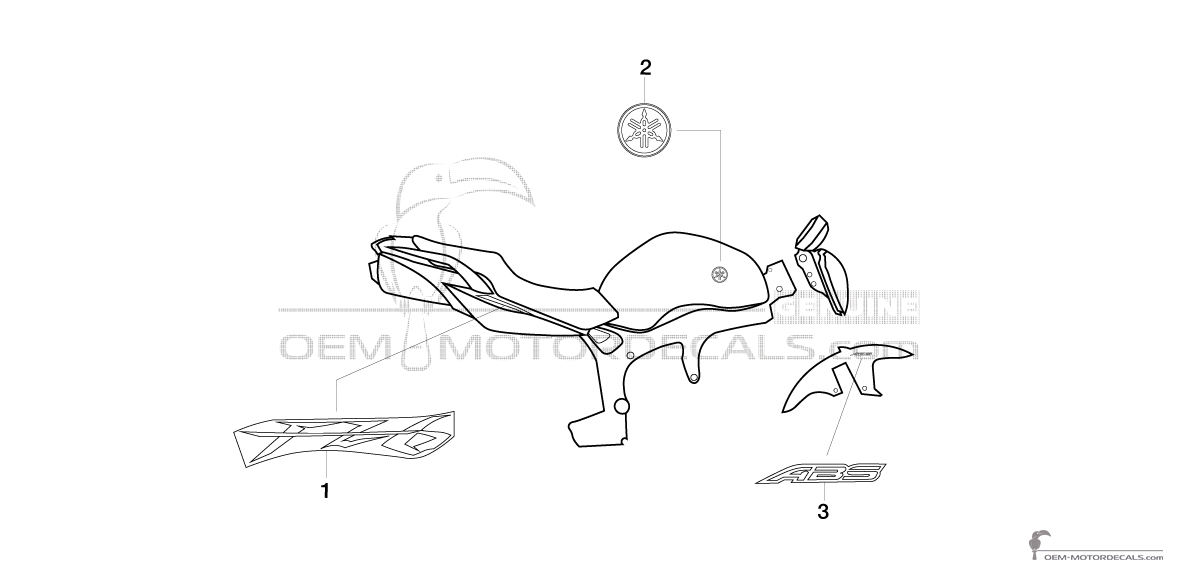 Adesivi per Yamaha FZ6N 2006 - Argento • Yamaha Adesivi OEM