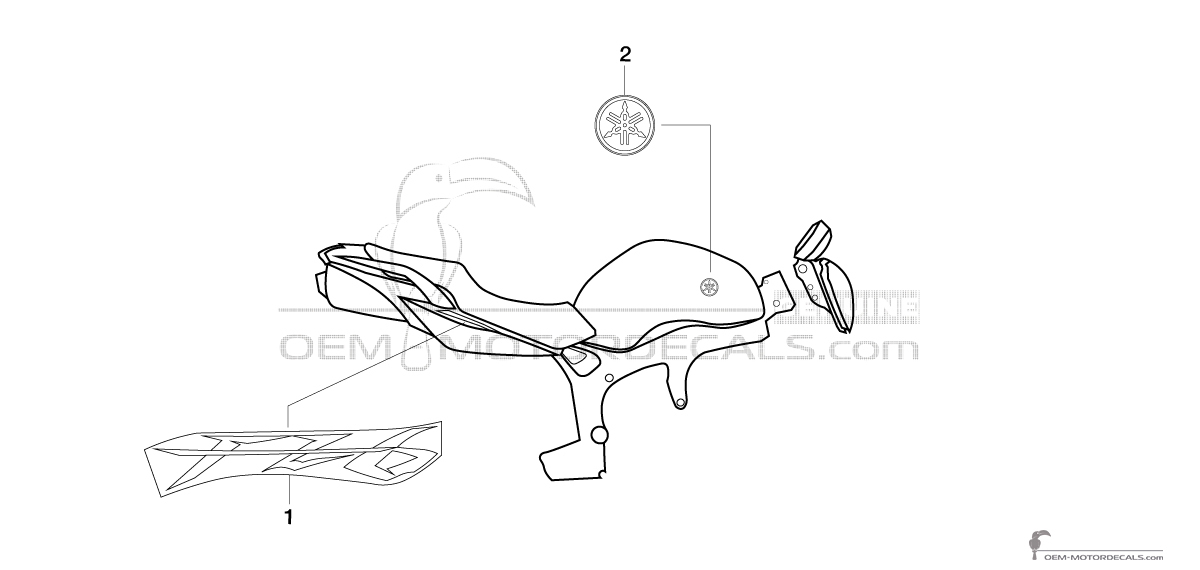 Adesivi per Yamaha FZ6N 2006 - Grigio • Yamaha Adesivi OEM