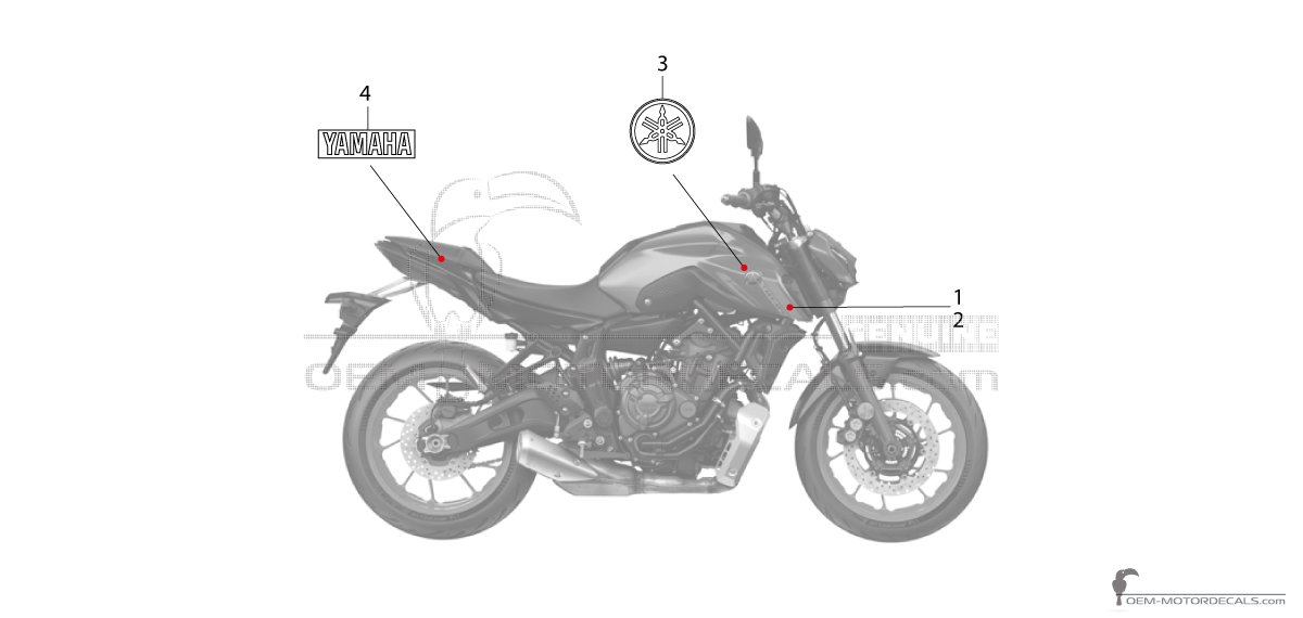 Stickers voor Yamaha MT07 2021 - Grijs • Yamaha OEM Stickers Stickers voor Yamaha MT07 2021 - Grijs • Yamaha OEM Stickers