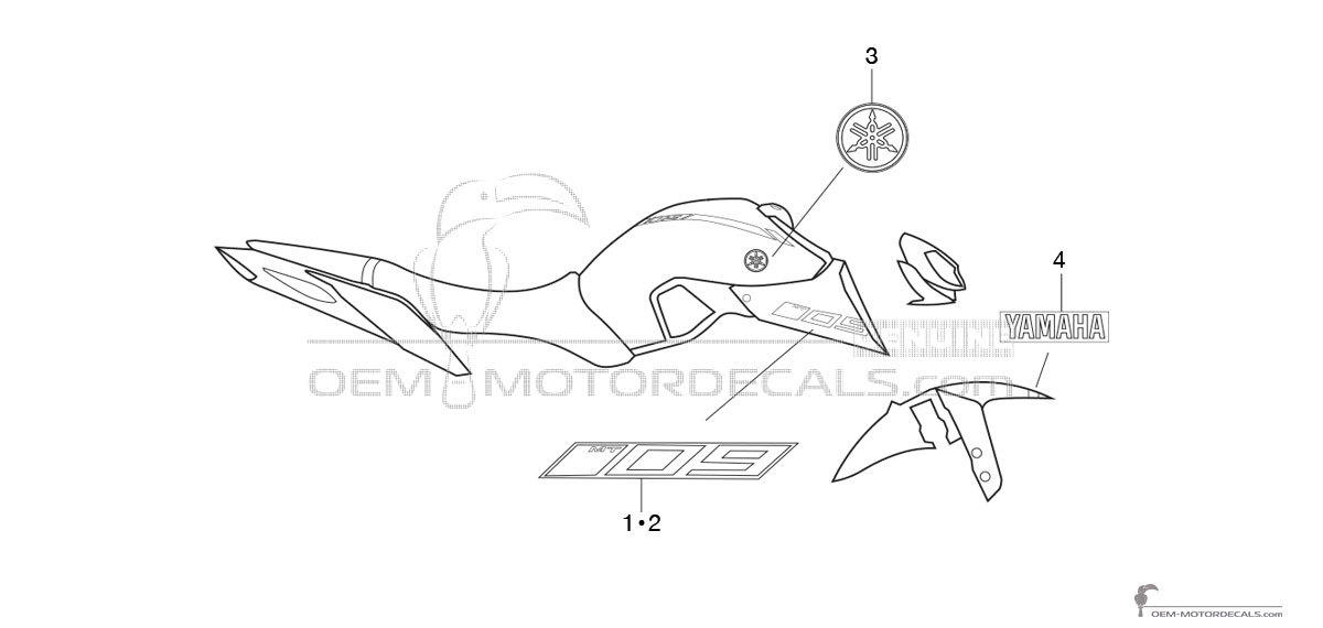 Adesivi per Yamaha MT09 2018 - Blu • Yamaha Adesivi OEM